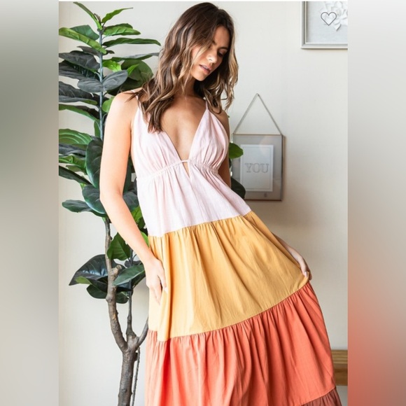 Gorgeous Multi Color Tiered Boho Maxi Dress - Picture 3 of 8